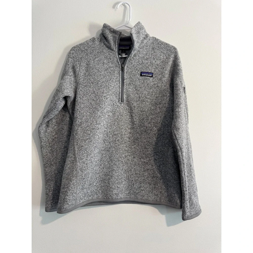 Patagonia Better Sweater Quarter Zip Womens Medium Gray Fleece‎ Pullover Jacket